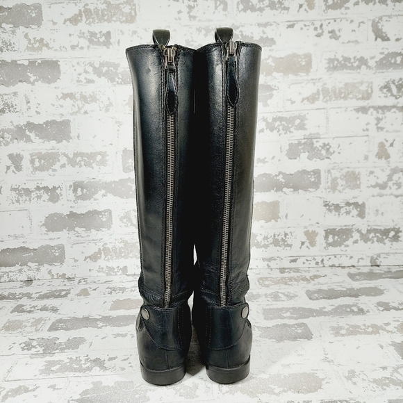 Franco Sarto Tahini Black Leather Elastic Gore Winter Boots I863 - Picture 6 of 14